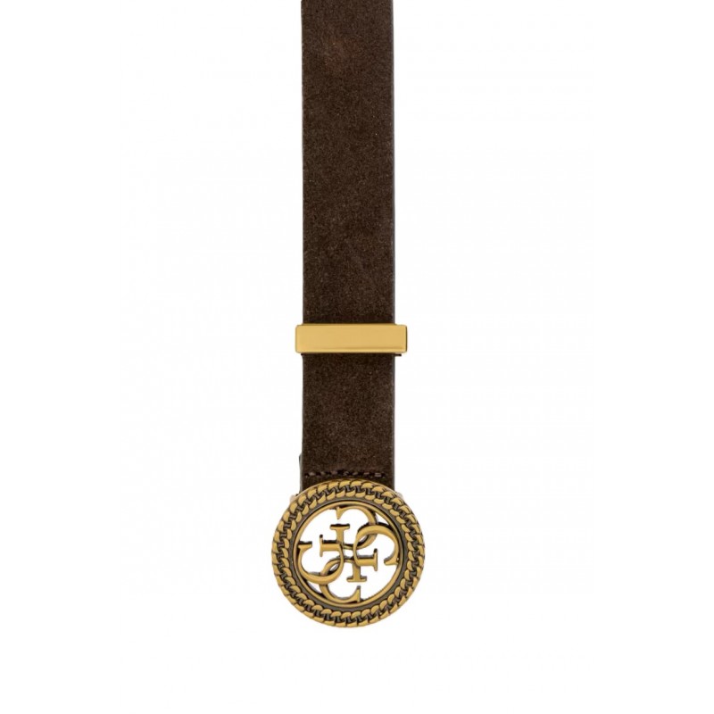 Guess Belt Buckle 4G Leather-Brown