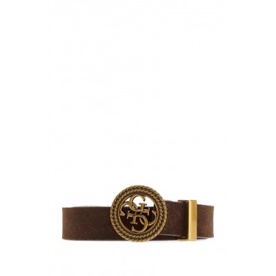 Guess Belt Buckle 4G Leather-Brown