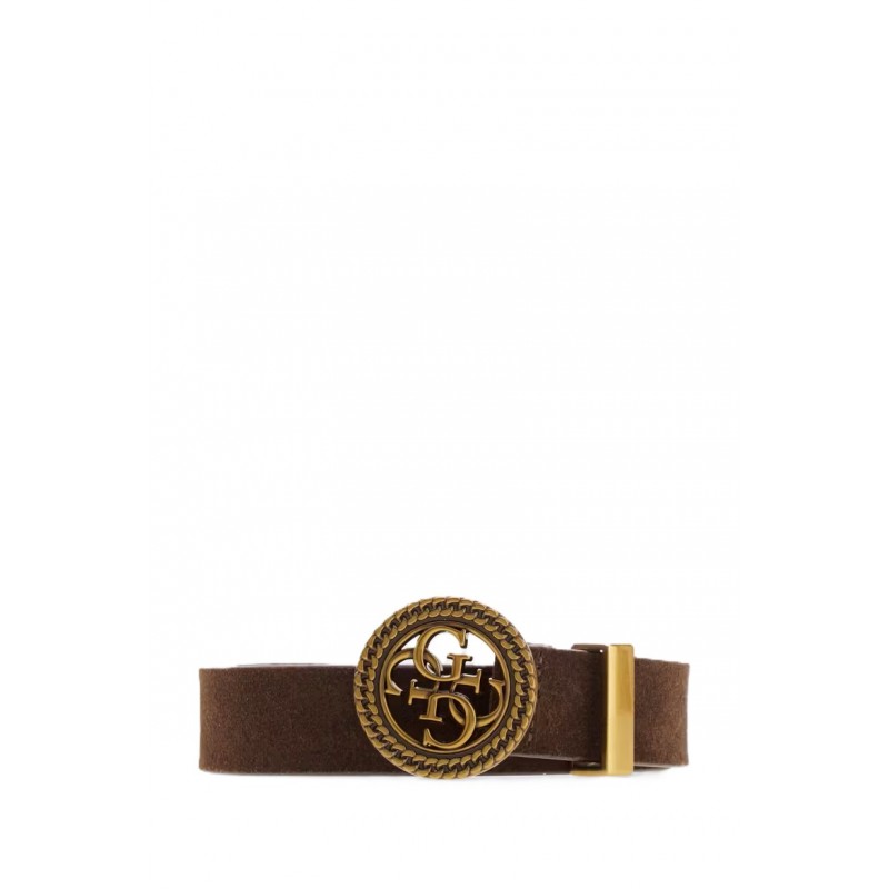 Guess Belt Buckle 4G Leather-Brown