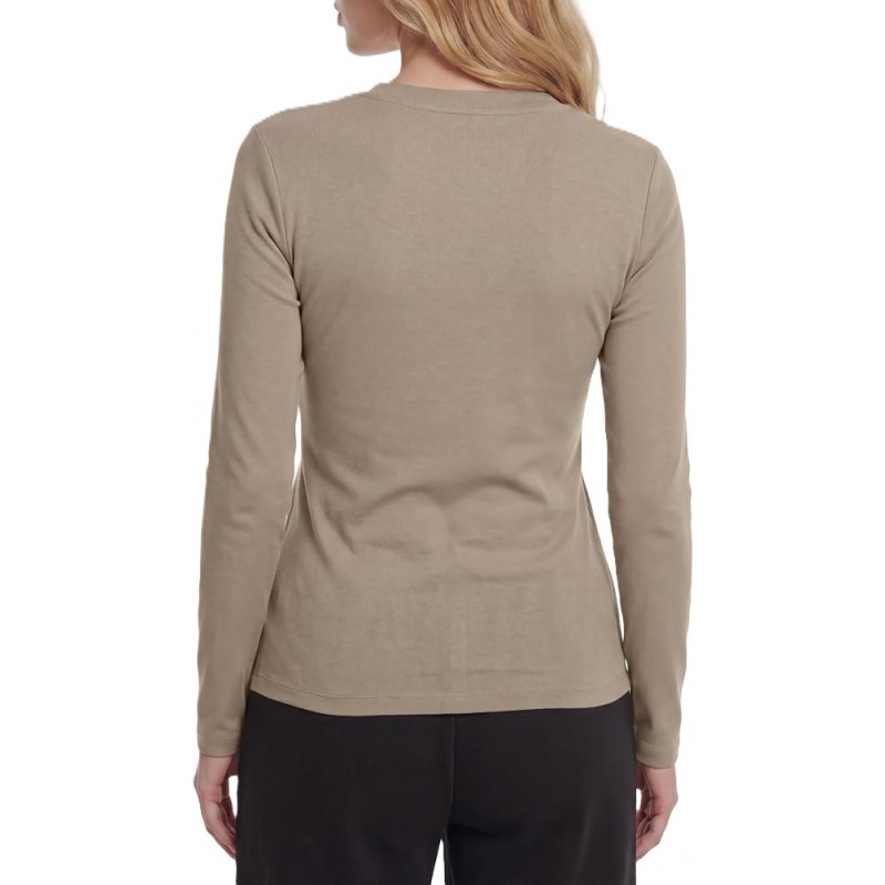 Guess T-Shirt Long Sleeve V Neck-Beige