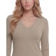 Guess T-Shirt Long Sleeve V Neck-Beige