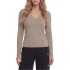 Guess T-Shirt Long Sleeve V Neck-Beige
