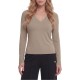 Guess T-Shirt Long Sleeve V Neck-Beige