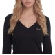 Guess T-Shirt Long Sleeve V Neck-Black
