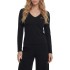 Guess T-Shirt Long Sleeve V Neck-Black
