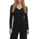 Guess T-Shirt Long Sleeve V Neck-Black