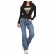 Guess Savanna T-Shirt Leopard Triangle-Black