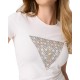 Guess T-Shirt Oval Print Triangle-Cream Guess T-Shirt Oval Print Triangle-Cream