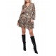 Guess Clarisse Dress Belted Flare Dress Animal Print-Brown Guess Clarisse Dress Belted Flare Dress Animal Print-Brown