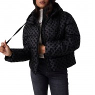 Guess New Daisy Puffer Jacket Crop Logo-Black