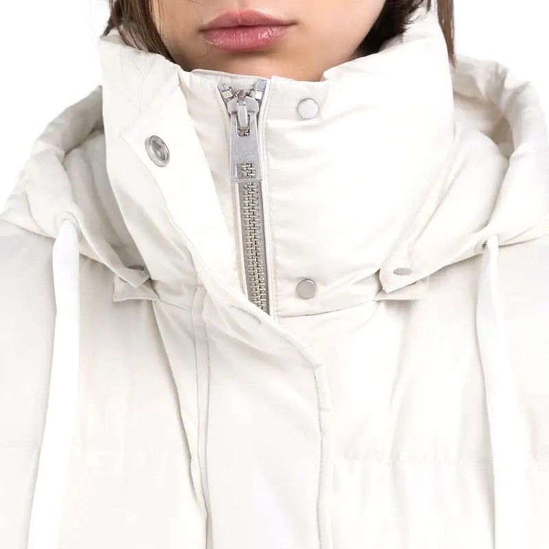 Replay Long Sleeveless Vest-Butter White
