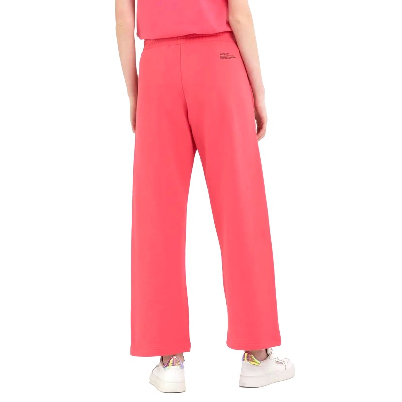 Replay Straight Fit Jogger Trousers With Print-Hibiscus