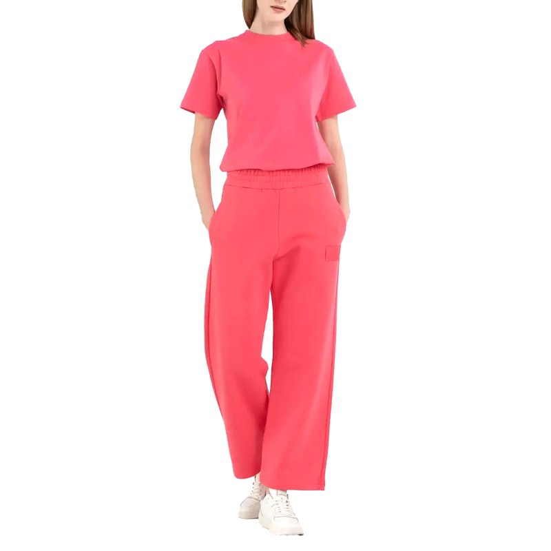 Replay Straight Fit Jogger Trousers With Print-Hibiscus