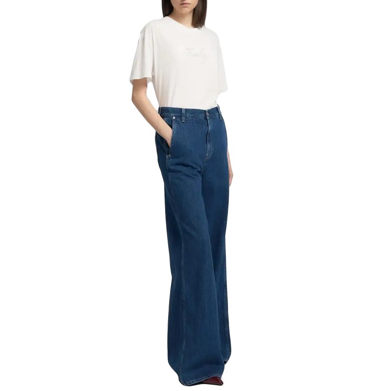 Replay Jeans Wide Leg-Dark Blue