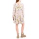 Replay Short Frilled Dress With All-Over Pattern-Sand/Multicolor