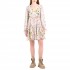 Replay Short Frilled Dress With All-Over Pattern-Sand/Multicolor