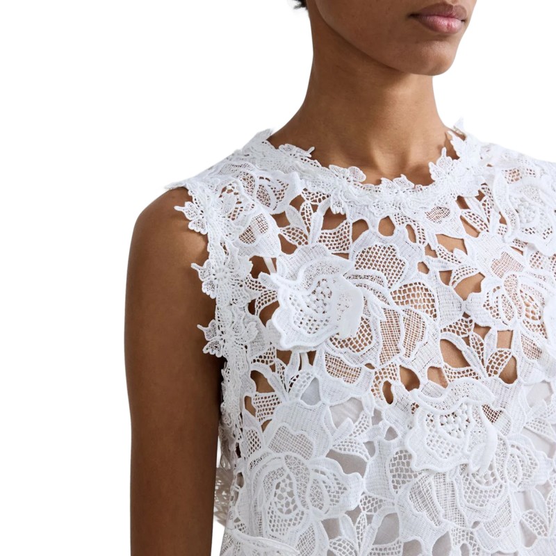 Replay Dress Short Macrame-Winter White