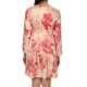 Replay Satin Dress With Floral Print-Beige/Fuchsia Replay Satin Dress With Floral Print-Beige/Fuchsia