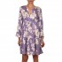 Replay Short Frilled Dress In Viscose Fabric-Purple/White