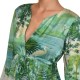 Replay Short Frilled Dress With Exotic Print-Vibrant Green Replay Short Frilled Dress With Exotic Print-Vibrant Green