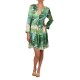 Replay Short Frilled Dress With Exotic Print-Vibrant Green Replay Short Frilled Dress With Exotic Print-Vibrant Green