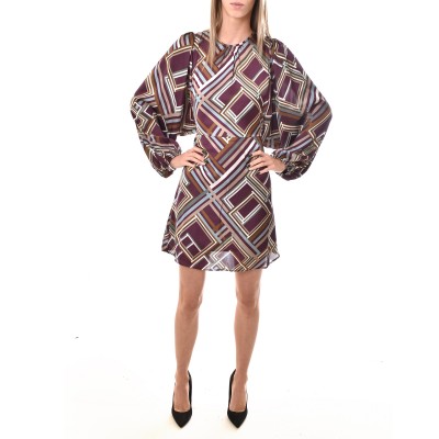 Replay Mini Dress With Pattern All-Over-Multicolor