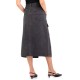 Replay Midi Skirt In Denim-Black