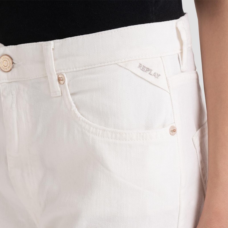 Replay Rose Label High Waist Comfy Jeans-Butter