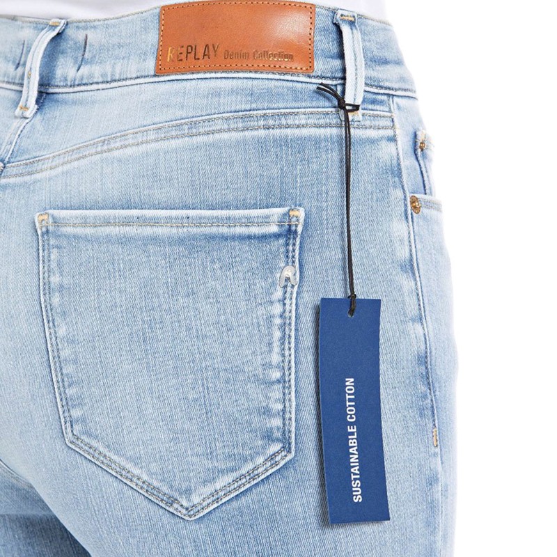 Replay Super Slim High Waist Jeans-Light Blue