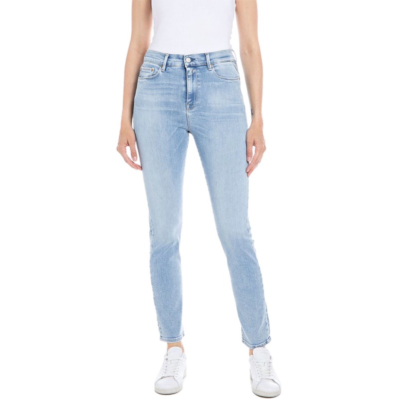Replay Super Slim High Waist Jeans-Light Blue