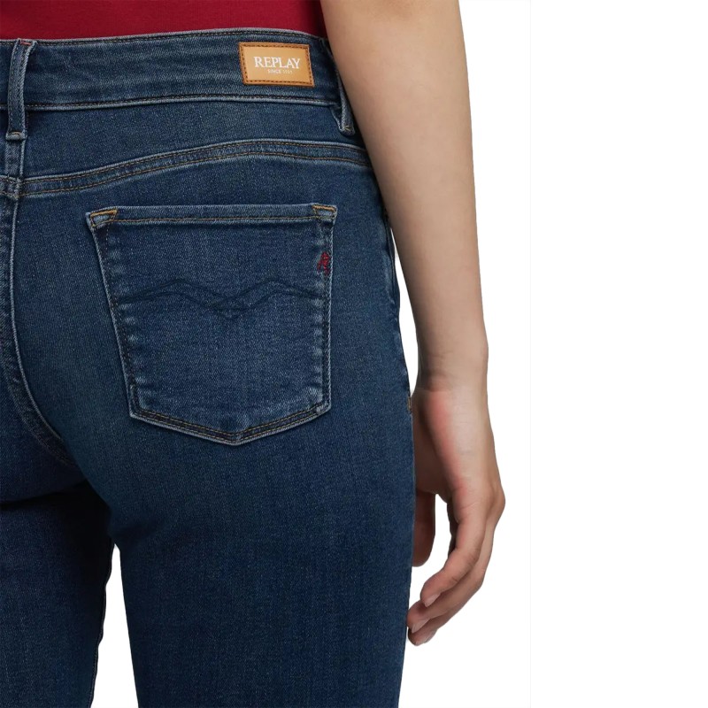 Replay Joella Jeans Flare Regular Waist Fit-Dark Blue