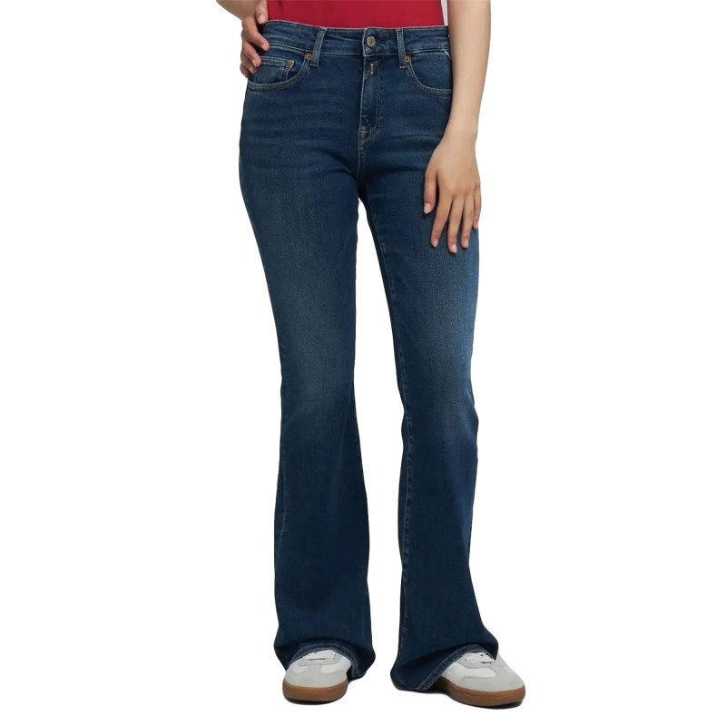 Replay Joella Jeans Flare Regular Waist Fit-Dark Blue