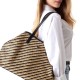 Guess Vikki II Shopper Bag Rafia Pochette-Black/Natural