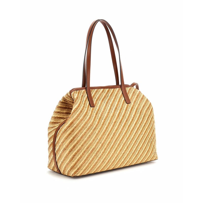 Guess Vikki II Shopper Bag Rafia Pochette-Cognac/Natural