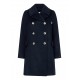 Tommy Hilfiger Monogram Double Breasted Long Peacoat-Desert Sky