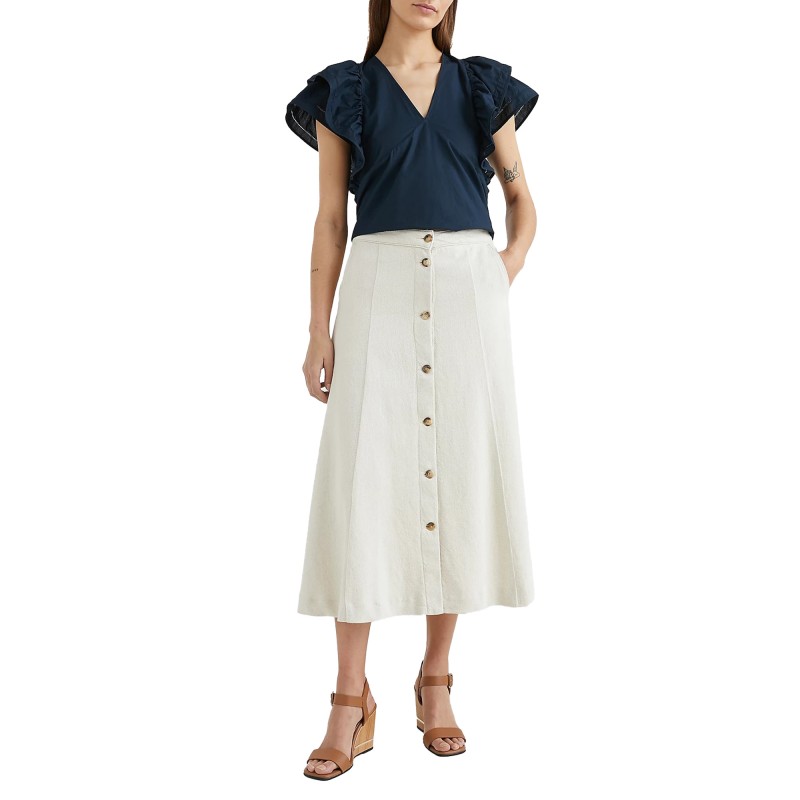 Tommy Hilfiger Button High Rise Denim Skirt-Nola Tommy Hilfiger Button High Rise Denim Skirt-Nola