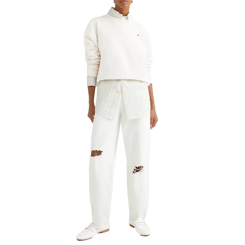 Tommy Hilfiger Ballon High Waist Trousers-Bright White Tommy Hilfiger Ballon High Waist Trousers-Bright White