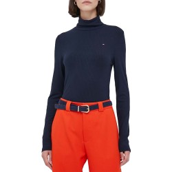 Tommy Hilfiger Top Turtleneck Rib Slim 5X2-Dark Night Blue