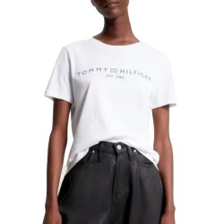 Tommy Hilfiger Regular Fit Corp Logo Crewneck T-Shirt-TH Optic White