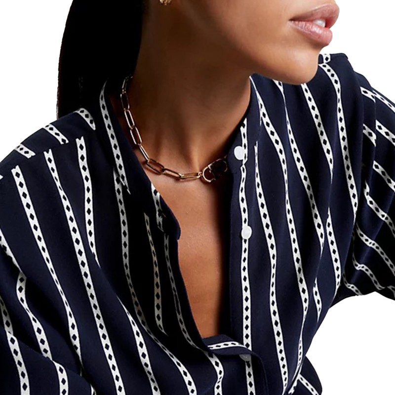 Tommy Hilfiger Argile Stripe Midi Shirt Dress-Argyle STP/Desert Sky