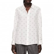 Tommy Hilfiger Logo Silk Fluid Shirt-Monogram Critter/Ancient White