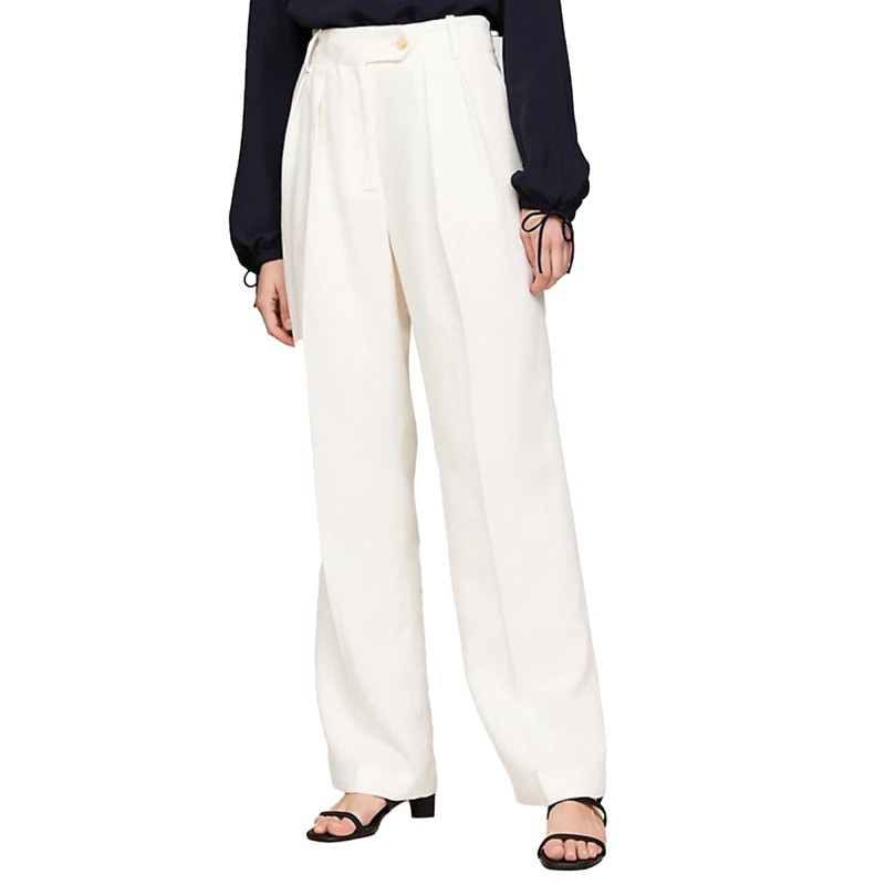Tommy Hilfiger Elevated Relaxed Straight Fit Pants-Ecru Tommy Hilfiger Elevated Relaxed Straight Fit Pants-Ecru