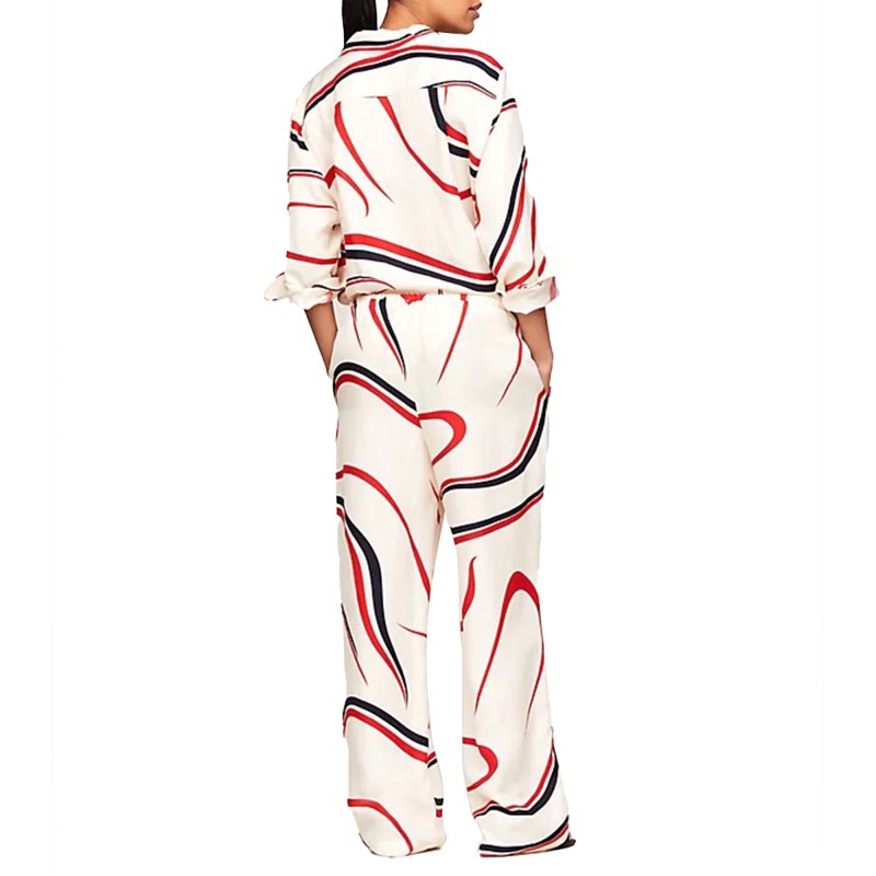 Tommy Hilfiger Ribbon Pull On Pants-Big Ribbon Print/Ecru