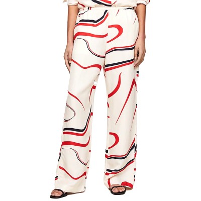 Tommy Hilfiger Ribbon Pull On Pants-Big Ribbon Print/Ecru