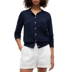 Tommy Hilfiger Cardigan Crew Neck-Dark Night Navy