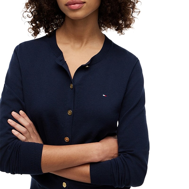 Tommy Hilfiger Cardigan Crew Neck-Dark Night Navy Tommy Hilfiger Cardigan Crew Neck-Dark Night Navy