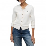 Tommy Hilfiger Cardigan Crew Neck-Ivory Petal