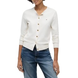 Tommy Hilfiger Cardigan Crew Neck-Ivory Petal