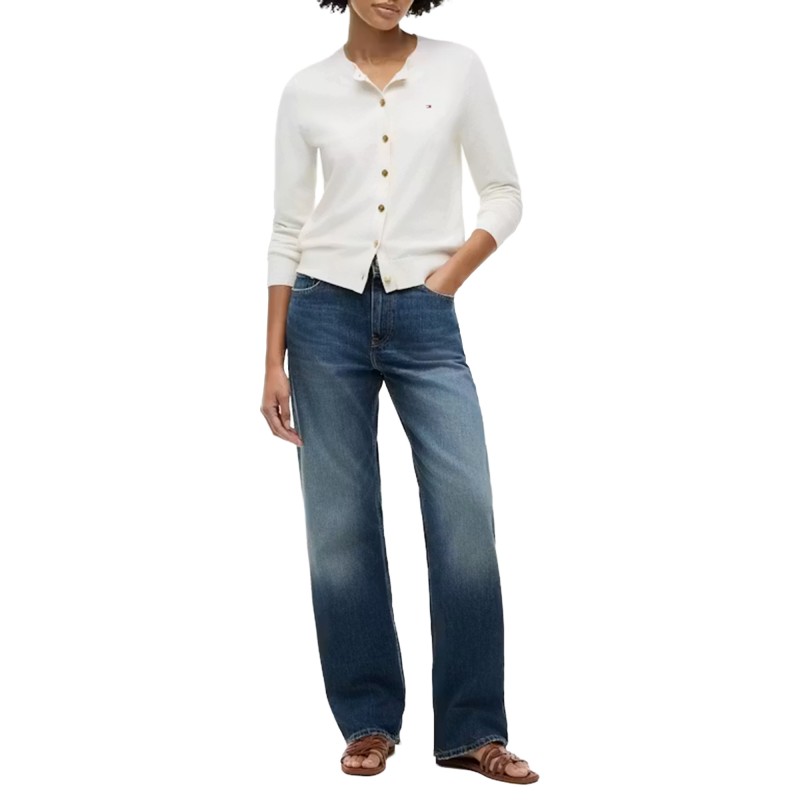 Tommy Hilfiger Cardigan Crew Neck-Ivory Petal
