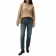 Tommy Hilfiger Sweater Wool Blend AO Cable C-NK-Mid-Beige Heather